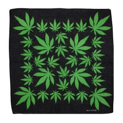 Bandana>Marijuana Green on Black