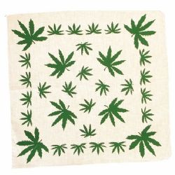 Bandana>Marijuana Green on Wht