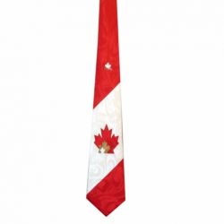 CDA Necktie>Red+Wht Triple Leaf