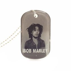 Dog Tag>Bob Marley Blk Wht