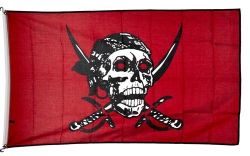 3'x5'>Pirate Red Flag