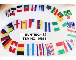 Bunting>32 international Flags of 12"x18"
