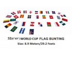 Bunting>32 International flags of 6"x9"