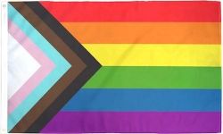 3'x5'>Progress Pride/Rainbow LGBTQ